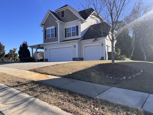 view of front of house with a garage