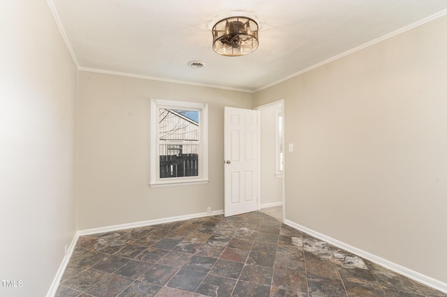 empty room with crown molding