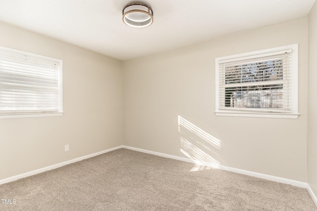 empty room with plenty of natural light and carpet floors