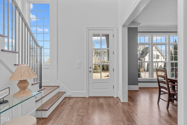 foyer featuring hardwood / wood-style flooring