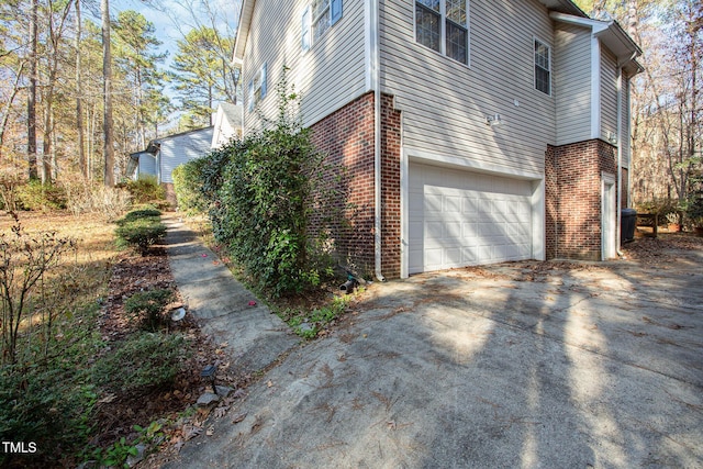 view of home's exterior featuring a garage