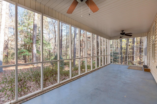 view of unfurnished sunroom