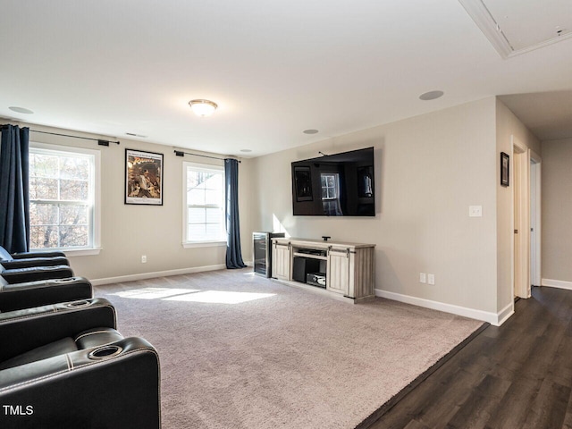 living room featuring hardwood / wood-style floors and plenty of natural light