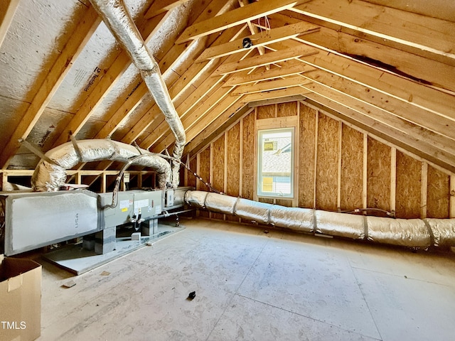 view of unfinished attic