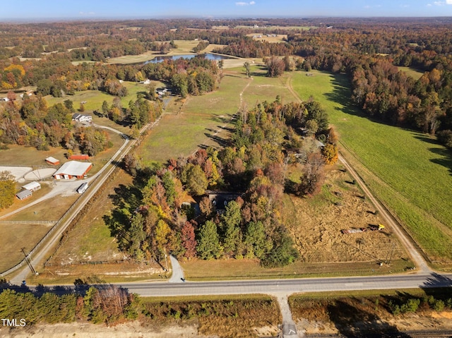 bird's eye view featuring a rural view