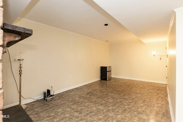 interior space featuring crown molding