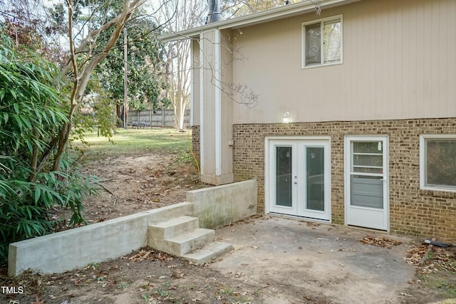 exterior space featuring french doors