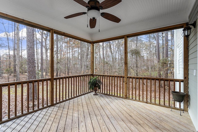 view of unfurnished sunroom