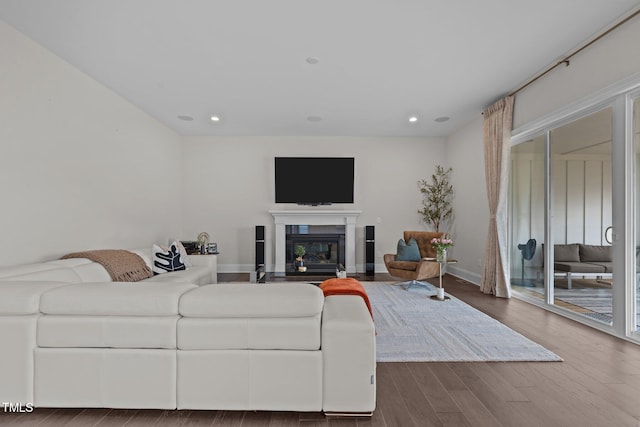 living room featuring hardwood / wood-style flooring