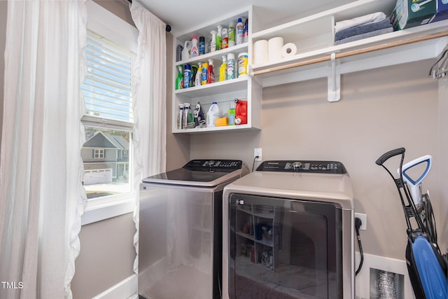 laundry area featuring independent washer and dryer