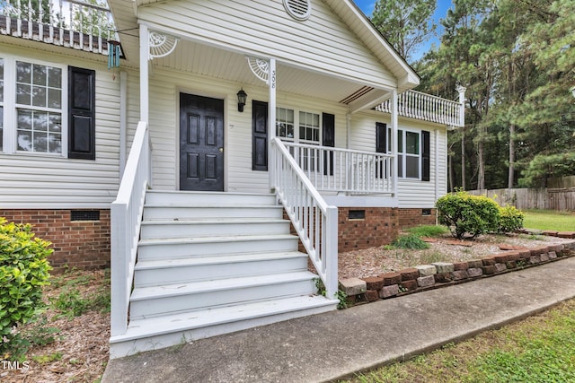 exterior space with a porch