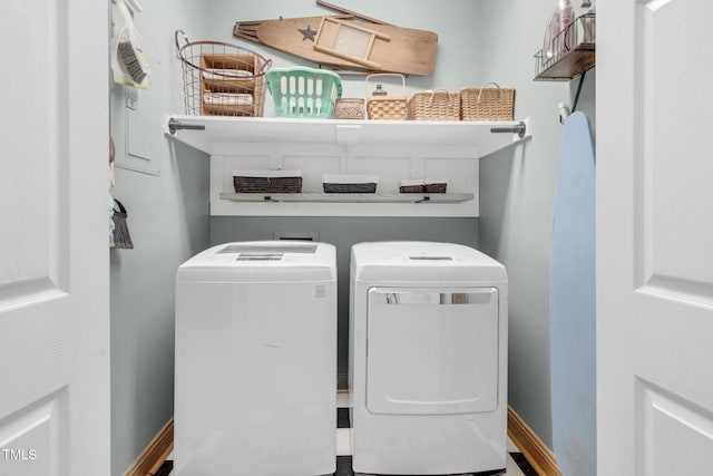 4027 Green Forest Ct, Rocky Mount, NC 27804 - clothes washing area featuring washer and dryer