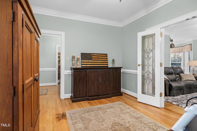 4027 Green Forest Ct, Rocky Mount, NC 27804 - interior space featuring ornamental molding and light wood-type flooring
