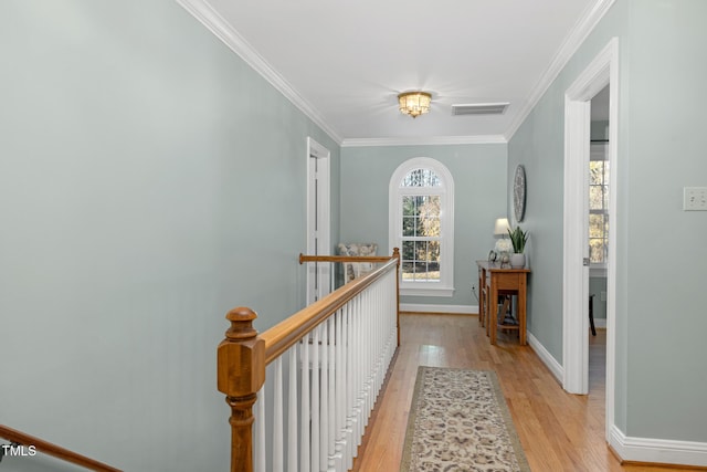 4027 Green Forest Ct, Rocky Mount, NC 27804 - hall featuring light hardwood / wood-style flooring and ornamental molding