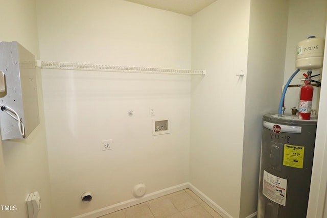 washroom with washer hookup, electric dryer hookup, gas dryer hookup, and electric water heater