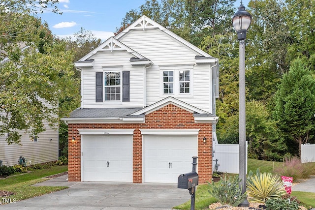 view of front of house with a garage