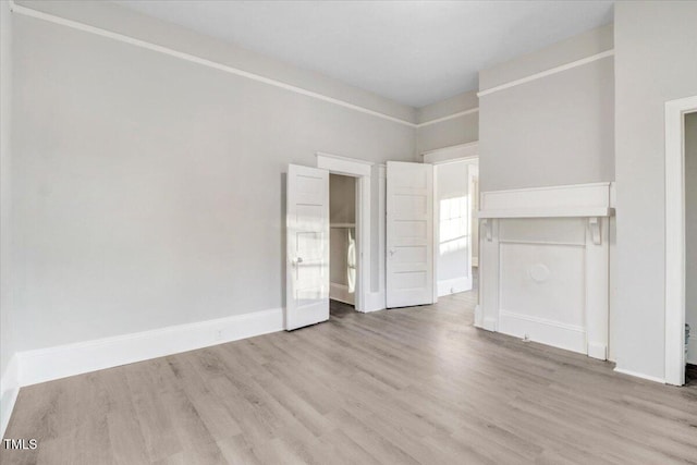 interior space with light hardwood / wood-style flooring