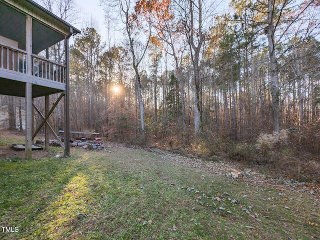 view of yard featuring a sunroom