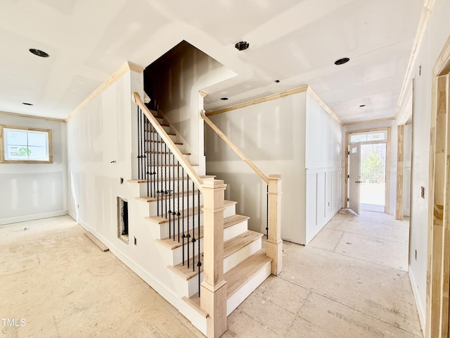 stairway with a wealth of natural light