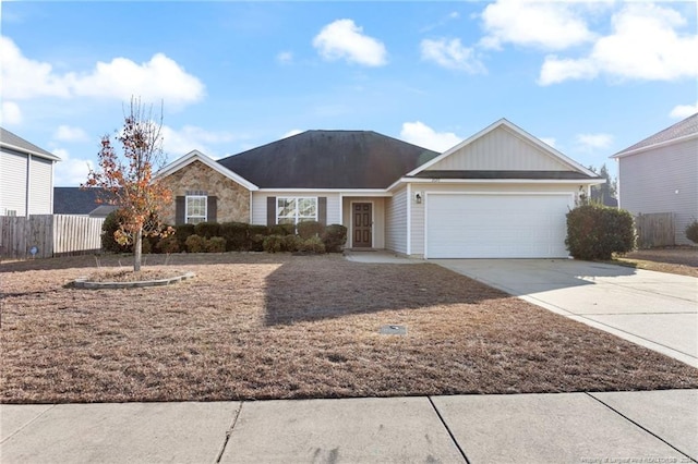 ranch-style home featuring a garage