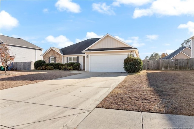 ranch-style home with a garage