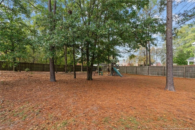 view of yard featuring a playground