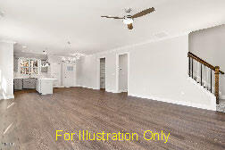 unfurnished living room with dark hardwood / wood-style floors