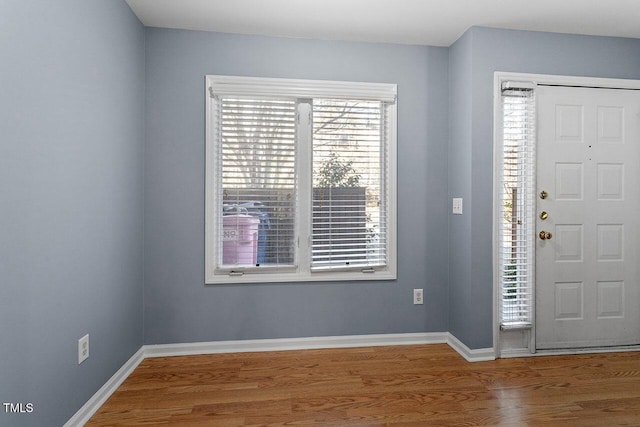 foyer entrance featuring hardwood / wood-style floors