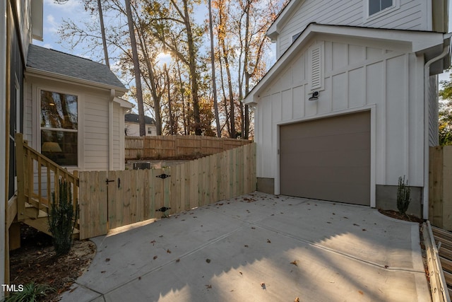 view of garage