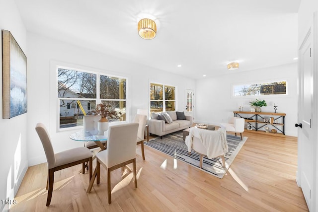 dining room featuring light hardwood / wood-style floors