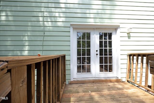 doorway to property featuring french doors