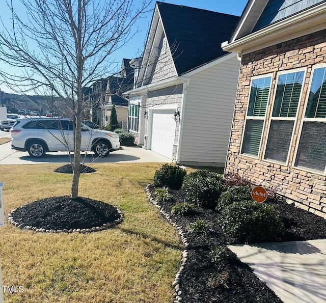 view of home's exterior with a lawn