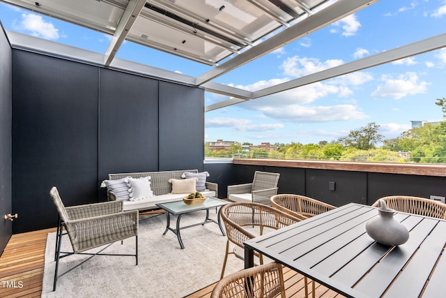 exterior space featuring outdoor lounge area