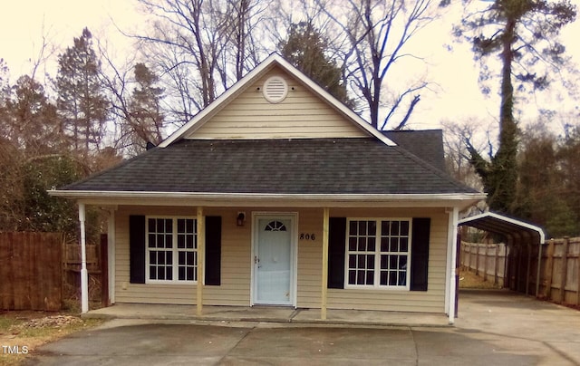 bungalow with a carport