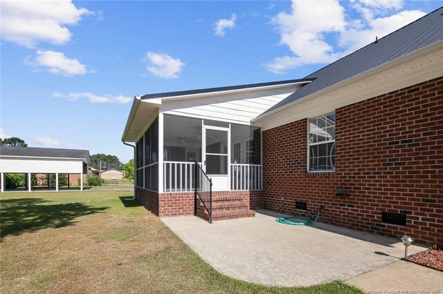 4419 Cameron Rd, Hope Mills, NC 28348 - view of patio / terrace with a sunroom