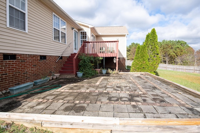 view of patio / terrace featuring a deck