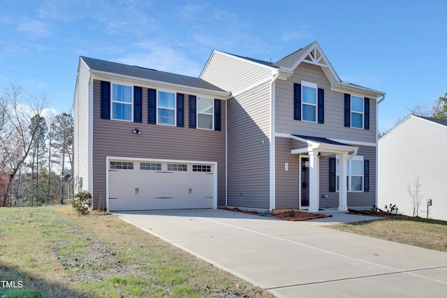 80 Bella Vita Way, Angier, NC 27501 - view of front of property with concrete driveway, a garage, and a front yard