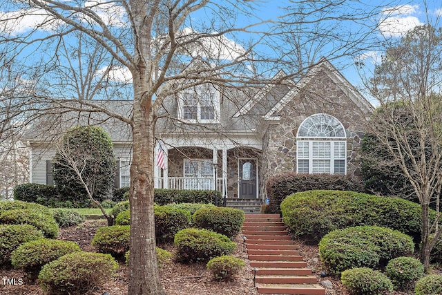 view of front of property with a porch