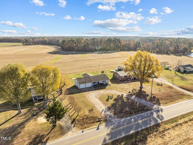 aerial view featuring a rural view