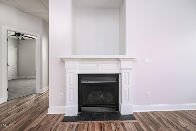 details featuring hardwood / wood-style floors and ceiling fan