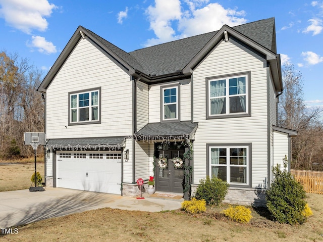 view of front facade with a garage