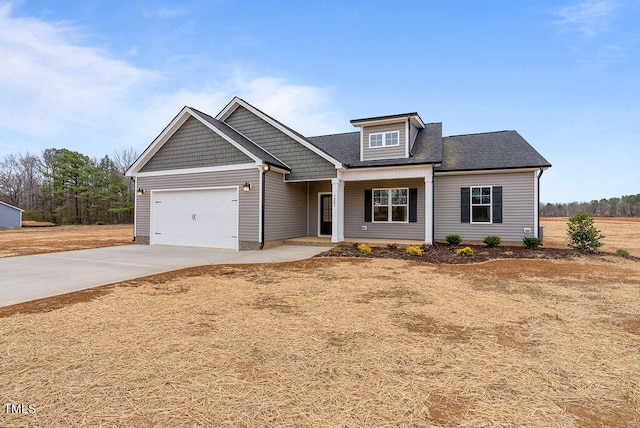 craftsman inspired home with a garage