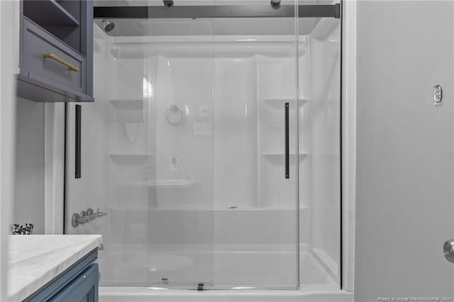 5814 Valhalla Ct, Fayetteville, NC 28304 - bathroom with a stall shower and vanity