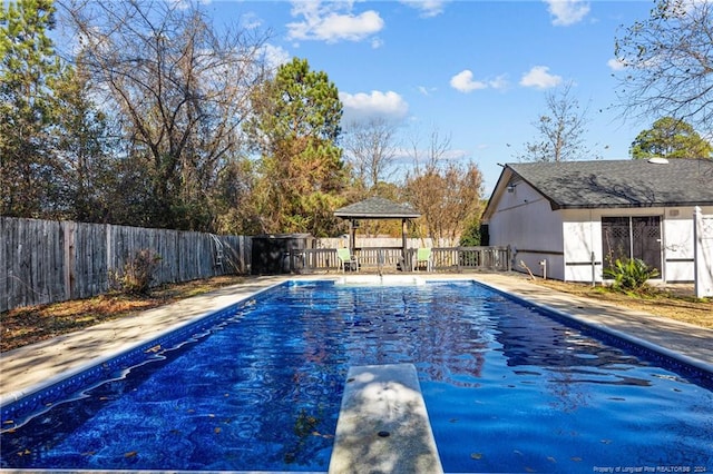 5814 Valhalla Ct, Fayetteville, NC 28304 - view of pool featuring a fenced backyard and a diving board