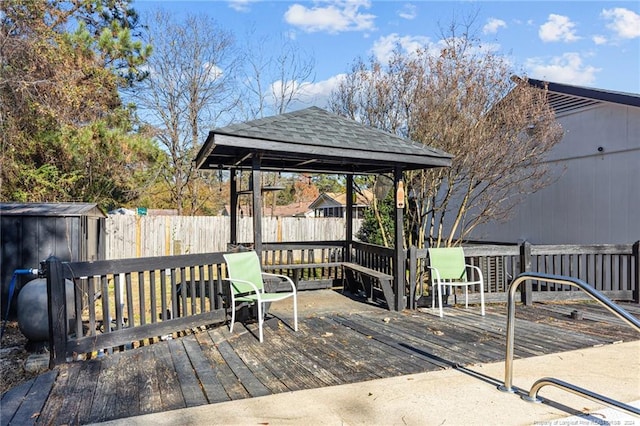 5814 Valhalla Ct, Fayetteville, NC 28304 - deck featuring a gazebo and a fenced backyard