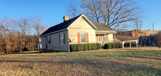 view of property exterior featuring a yard