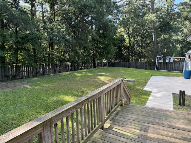 view of yard featuring a deck