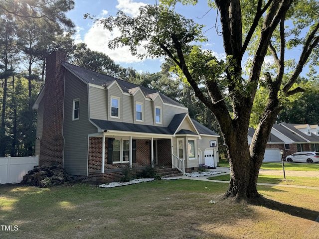 view of front facade featuring a front yard