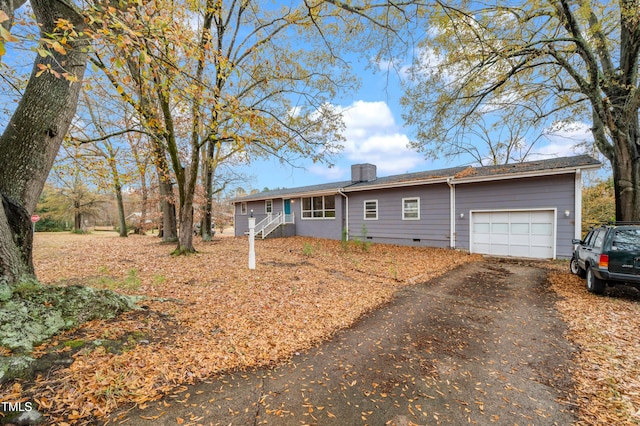 ranch-style home with a garage