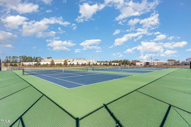 view of tennis court with basketball court